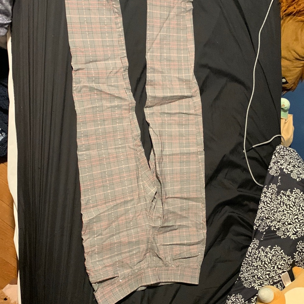Grey Plaid Pants